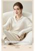 Lekasha 100% Pure Cashmere V-Neck Cable Knit Hollow Stitch Top