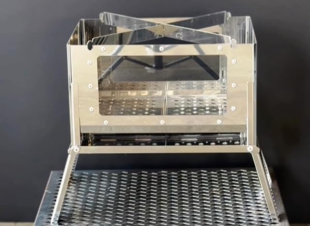 Show's A-4-kun & A-4-WING [Super] Glass Side Panel, Heat-Resistant Crystallized Glass, 100 x 200mm Window, Stainless Steel