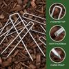 New 50PCS U-shaped Garden Staples Heavy-duty Fence Tubing Stakes Sod Pins Galvanized Landscape Spike For Holding Lawns Barrier