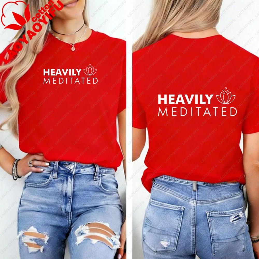 Meditation Yoga Yogi Lotus Lotus Flower Tshirt Heavily Meditated Namaste Yogi Wounisex Shirt Oversized T Shirt Vintage Clothes Tops