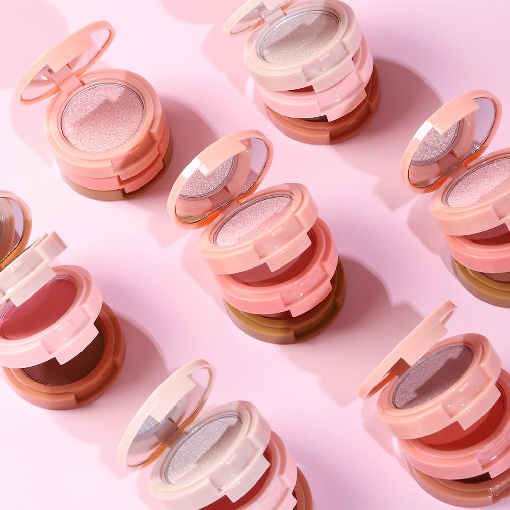 Three In One Compact: Highlighter, Eyeshadow, Contouring - 6g