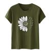 Women's Casual Floral Print Short Sleeved T-shirt With Round Neck  Top