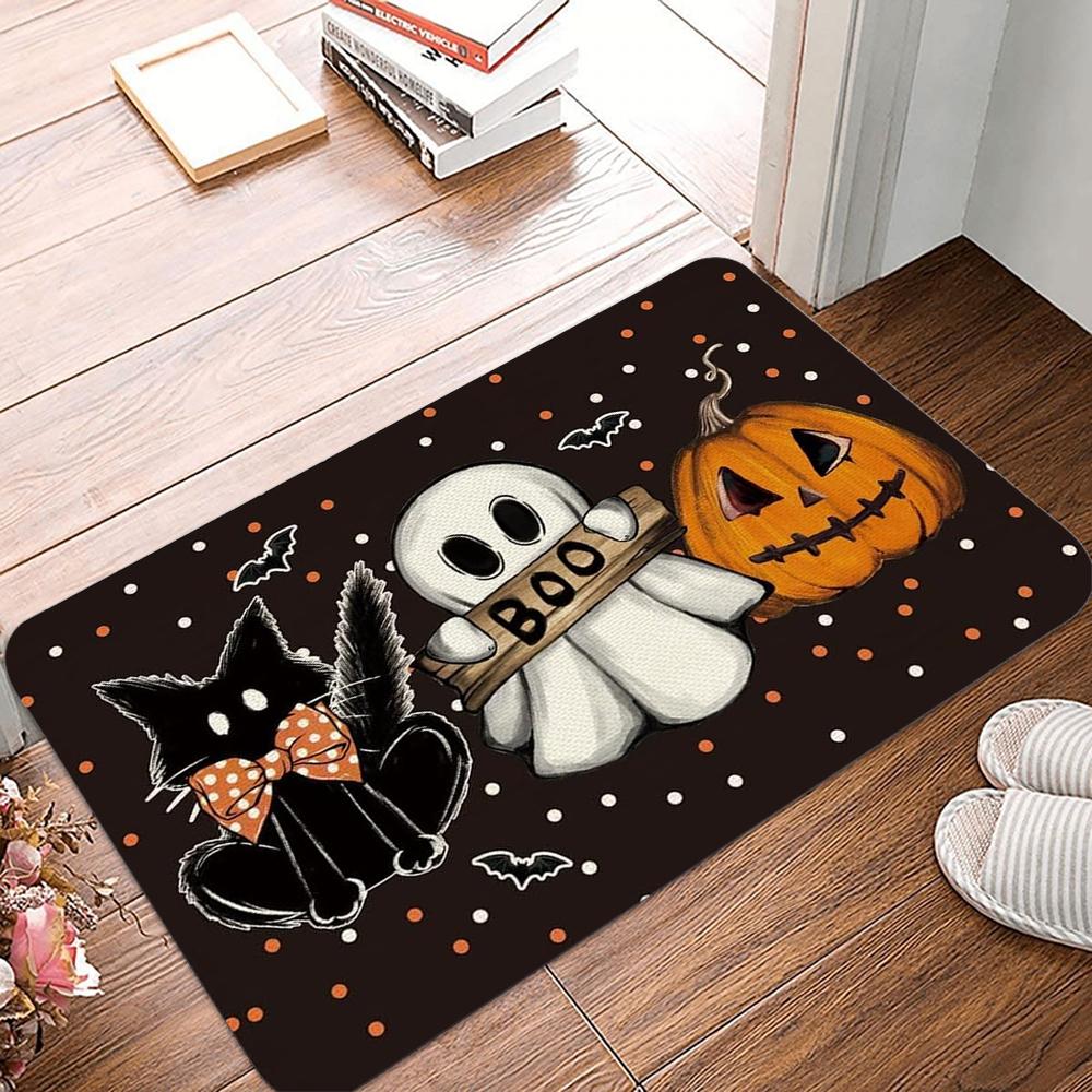 

Хэллоуин Тыква Придверный коврик Противоскользящий Коврик для прихожей Моющийся Коврик для спальни Кухни Ванной комнаты Полиэстер Домашний декор Ковер 40x60cm