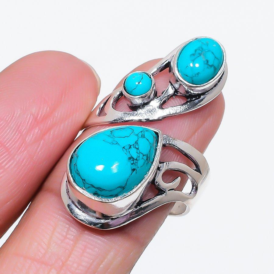 

Natural Santa Rosa Turquoise 925 Sterling Silver Jewelry Ring Size 8 w5r43