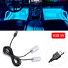 Car Neon Light Foot Light LED Interior Decoration Backlight Cigarette Lighter USB Atmosphere Lamp Auto Decorative Accessories