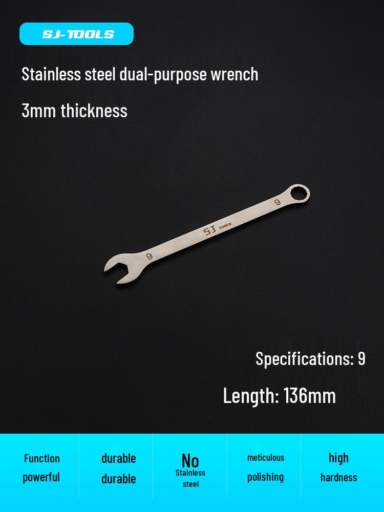 Shangjiang Reversible Ultra-Thin Stainless Steel Open-End Wrench for Auto Repair