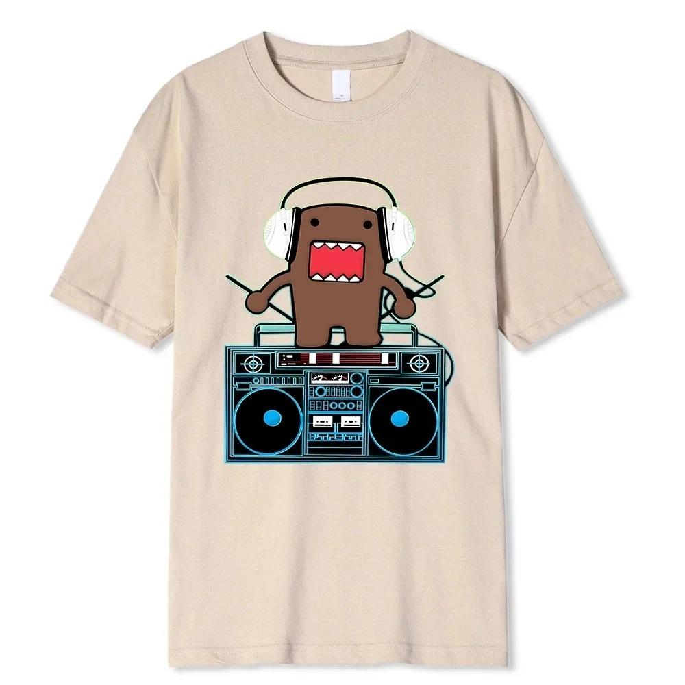 Domo Kun DJ Domo T Shirts Men Cotton Humorous T-Shirts  Breathable O-Neck Short Sleeve Harajuku Loose Tees Cotton Tops Gift Idea