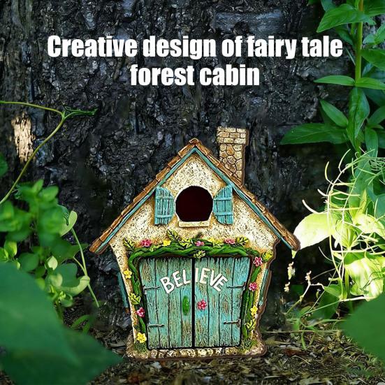 Weather Resistant Patio Accents Mini Fairy Door, Wooden Miniature Garden Welcome Gnome Handcrafted Home Decor House Accessories for Outdoor