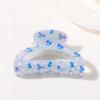 Hair Claw Floral Print Hollow Design Back Head Hair Clip Anti-slip Teeth Strong Grip Shark Hair Clip Versatile Hair Accessory