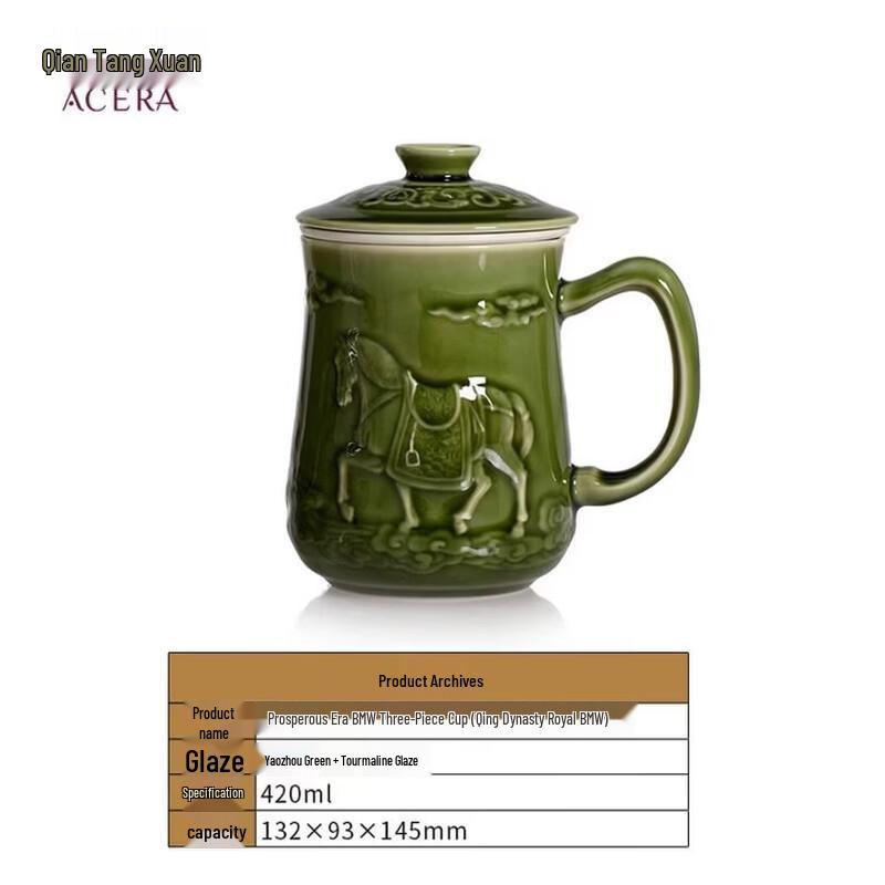 Tangshan Ceramic Horse Tea Cup Set