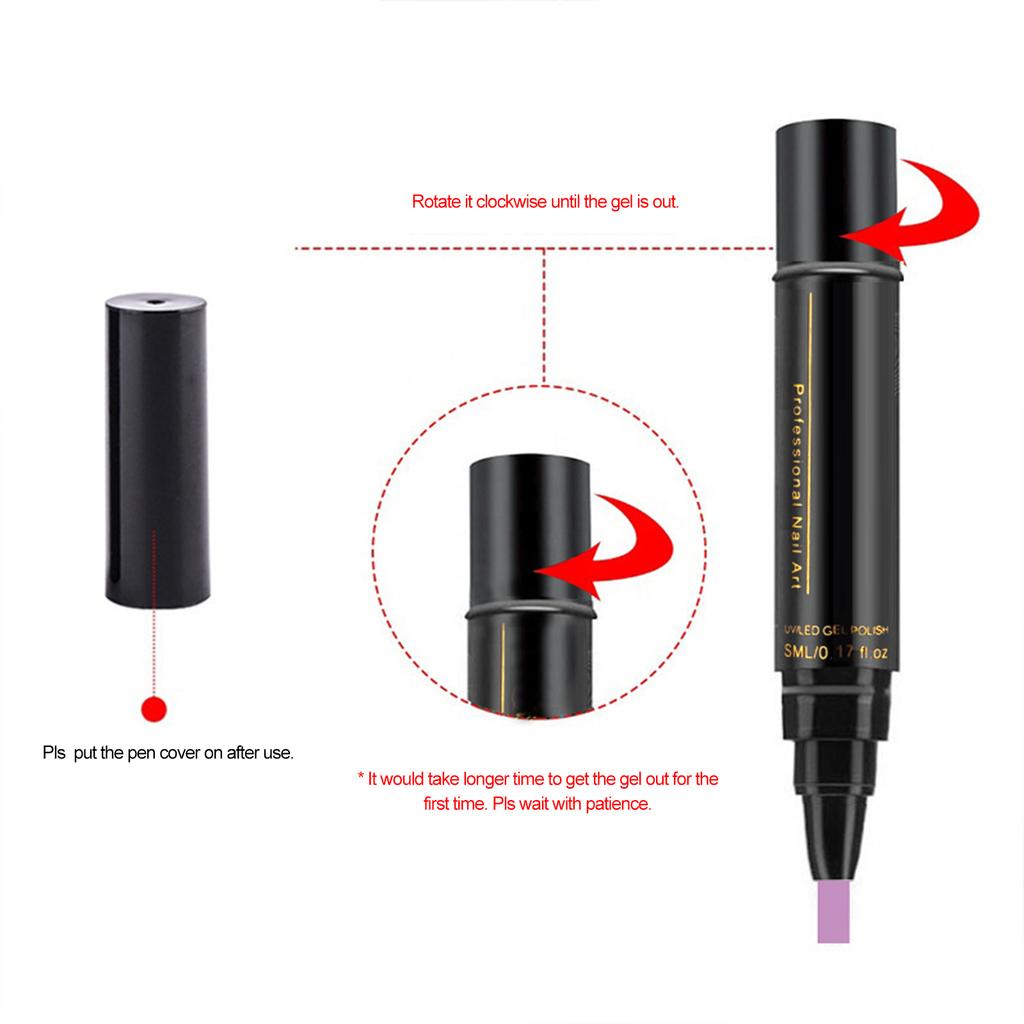 Pix pentru unghii cu gel 6 buc Pix cu gel pentru unghii cu un pas 3 în 1 Lampă UV LED pentru înmuiere Instrumente disponibile pentru arta unghiilor