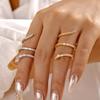 Trendy Exquisite Spiral Wrap Ring for Women Multilayer Sparkly Crystal Zircon Finger Ring Summer Festival Boho Statement Jewelry
