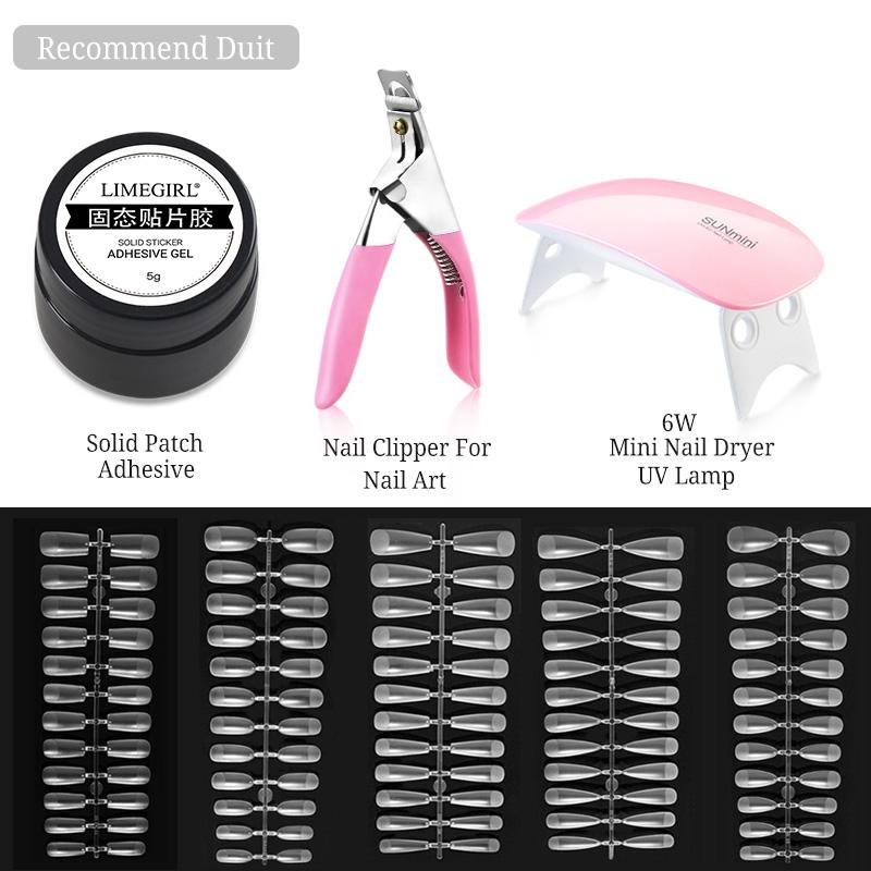 5g Solid Nail Tips Gel Trasparente Soak Off UV LED Nail Art Gel Smalto Funzione Gel Lampada UV Kit di Estensione Unghie Cibo per Cani Oro Massiccio