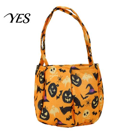 Colorful Halloween Goodie Bag Candy Bucket for Kids, Non-Woven Trick or Treat Tote Basket, Pumpkin Ghost Snack Holder with Handle Party Favors Kids