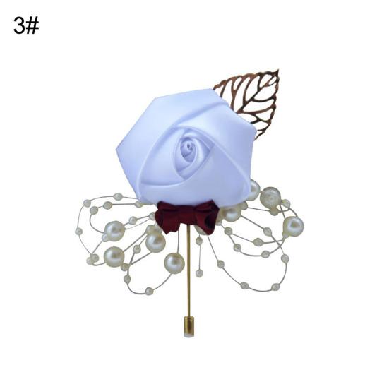 Umělá květina list Boutonniere živůtek svatební obřad nevěsta ženich brož