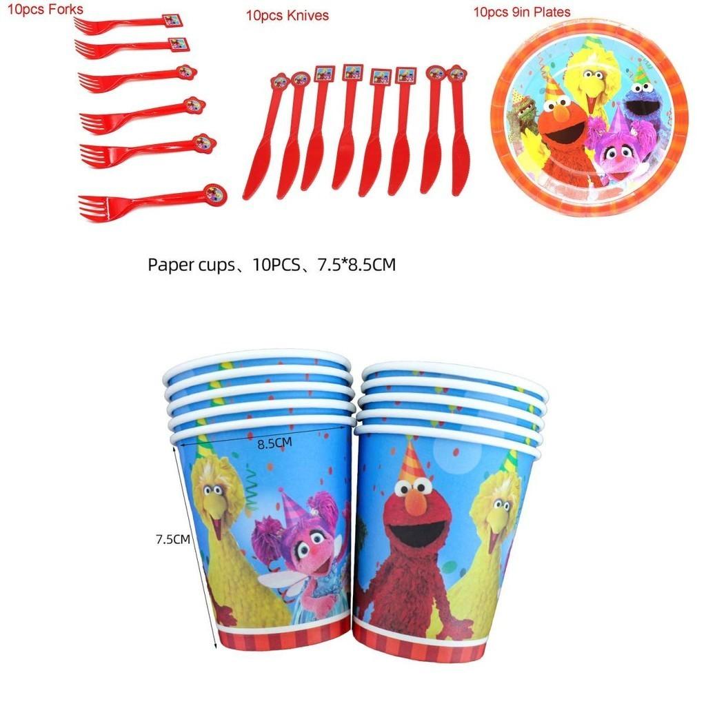 Kleurrijke Sesamstraat-feestdecoraties voor kinderverjaardagen