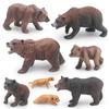 Simulation Forest Animal Brown Bear Growth Cycle Model Brown Bear Growth Transformation Process Static Ornament Toy
