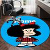Customizable M-Mafalda2 Round Non-Slip Carpet - Ideal for Garden, Picnic, Office, Perfect for Decoration, Suitable For All Seasons
