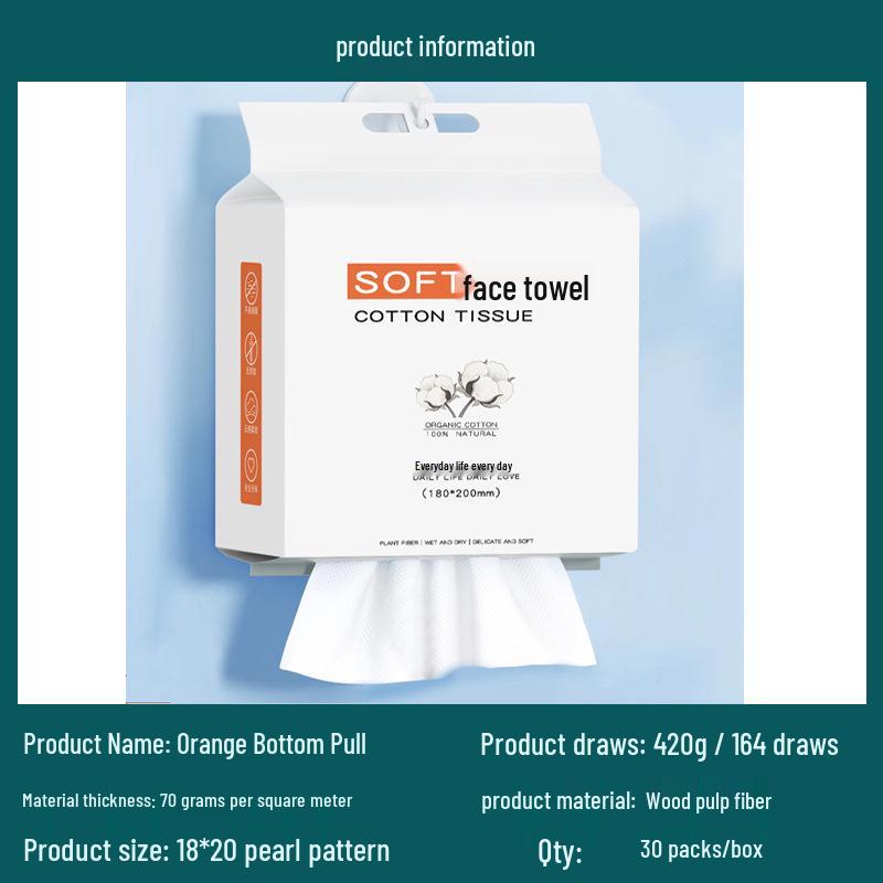 Family Value Pack: Thickened Pure Cotton Facial Cleansing Wipes - Soft, Disposable, Pull-Out Towels