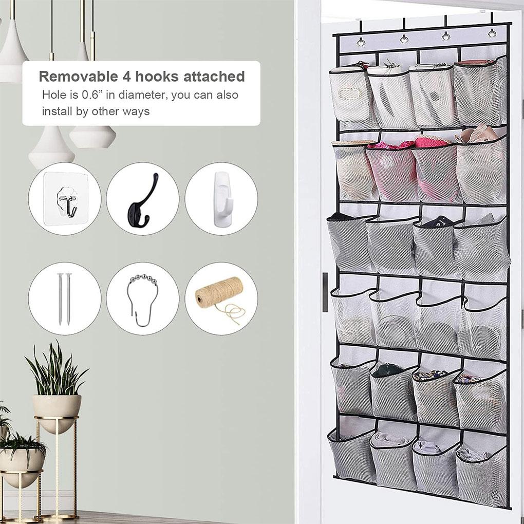 Breathable Storage Bag For 24 Pairs Of Shoes Heavy-duty Door Hanging Bag Shoe Storage Bag 24 Grid