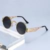 New hollow metal punk sunglasses dragon and phoenix glasses legs glasses retro round personalized sunglasses European and American trend street shoot