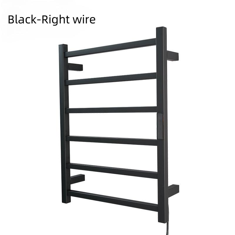 

Бытовая ванная комната Интеллектуальная электрическая вешалка для полотенец Гостевой дом Отель Электрический обогрев из углеродного волокна Вешалка для сушки полотенец с таймером Black-Right wire