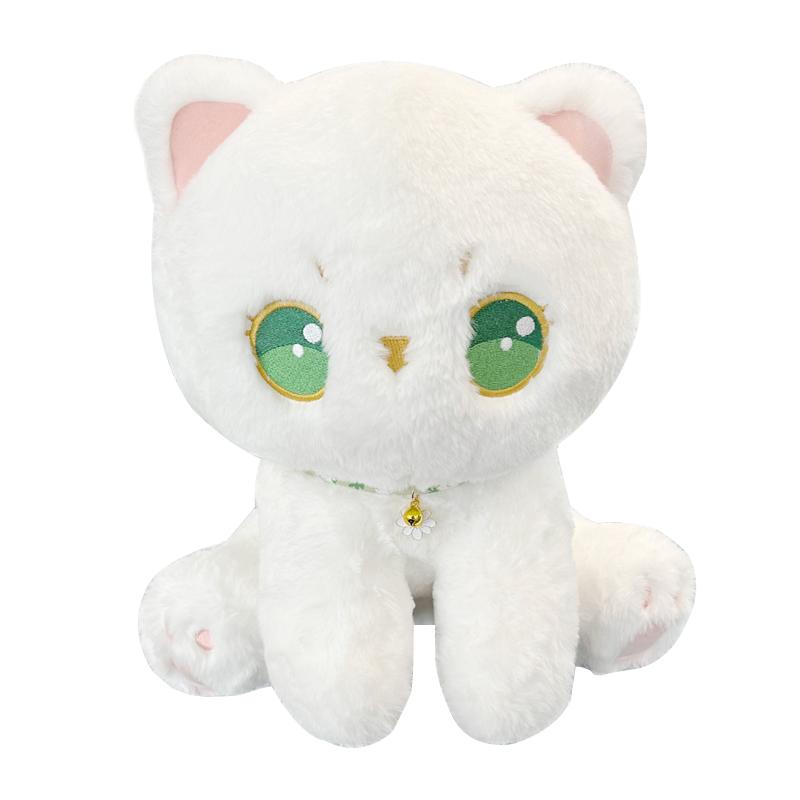 

Cute White Cat Plush Toy Stuffed Animals Cat Luminous Soft Texture Doll Play kits Christmas Holiday Birthday Celebration Perfect Gift 35cm