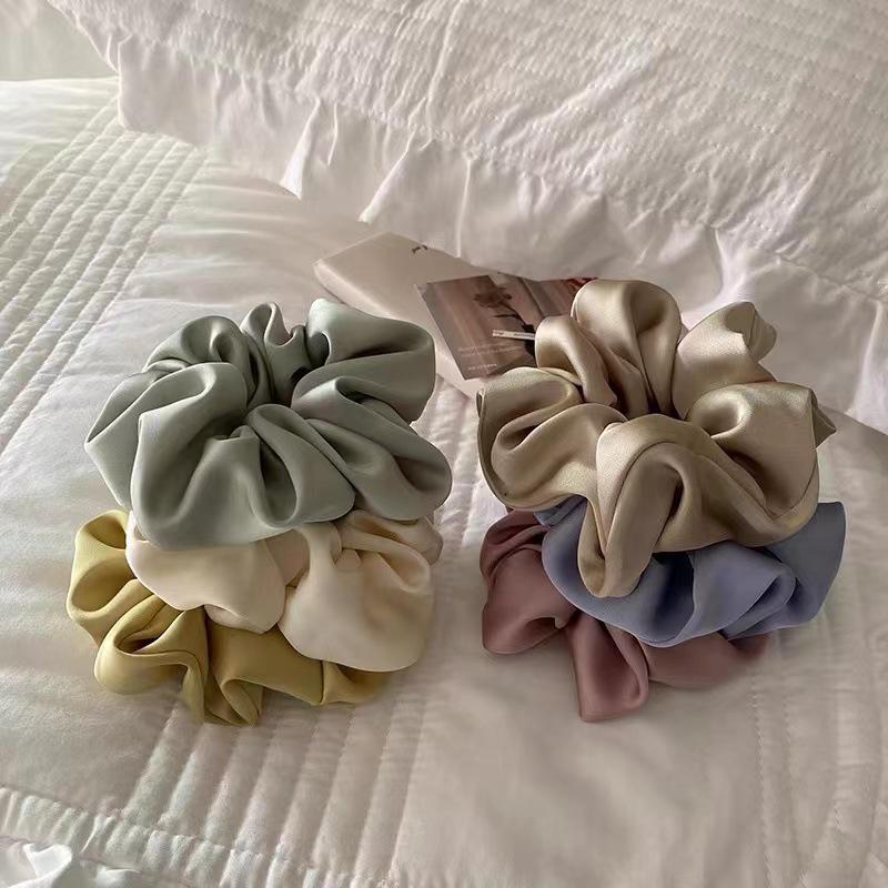Luxury Satin Hair Tie: High-End French Design, Korean Leather Style