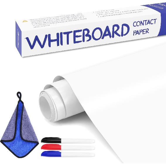 Dry Erase Sheets - 6 A4 Sheets - Adhesive Whiteboard Wallpaper Decal - White Board Contact Paper for Refrigerator, Desk, Office & Kids Room - Dry