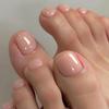 24PCS White Toenails Fake Toe Nails Natural -Solid Color Square Press on Toenails Short
