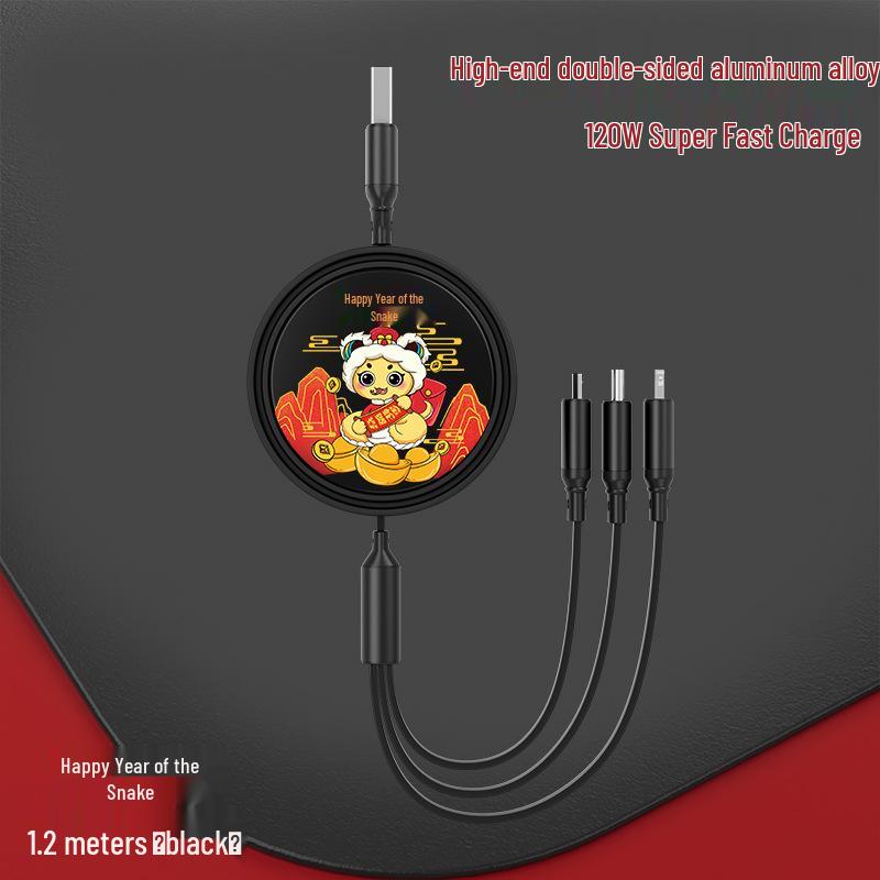 Juran Retractable Multi-Head Fast Charging Cable - 3-in-1 Function