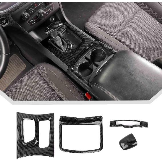 JeCar for Charger Carbon Fiber Interior Trim Kit for Dodge Charger 2015-2023 Interior Accessories (4pcs) Carbon Fiber