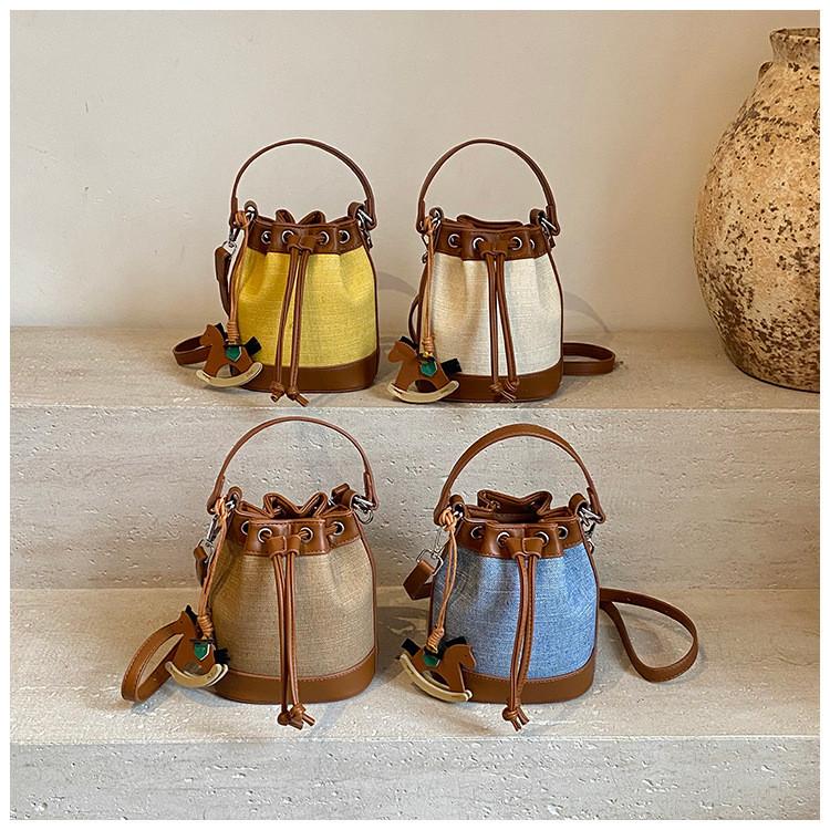 IELGY Ladies Bucket Bag Fashionable All-Match Cross-Body Can Be Carried In Hand