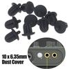 10 peças Borracha Preta 6,35mm Plug de Áudio PC DVD Soquete de Microfone Tampa de Poeira