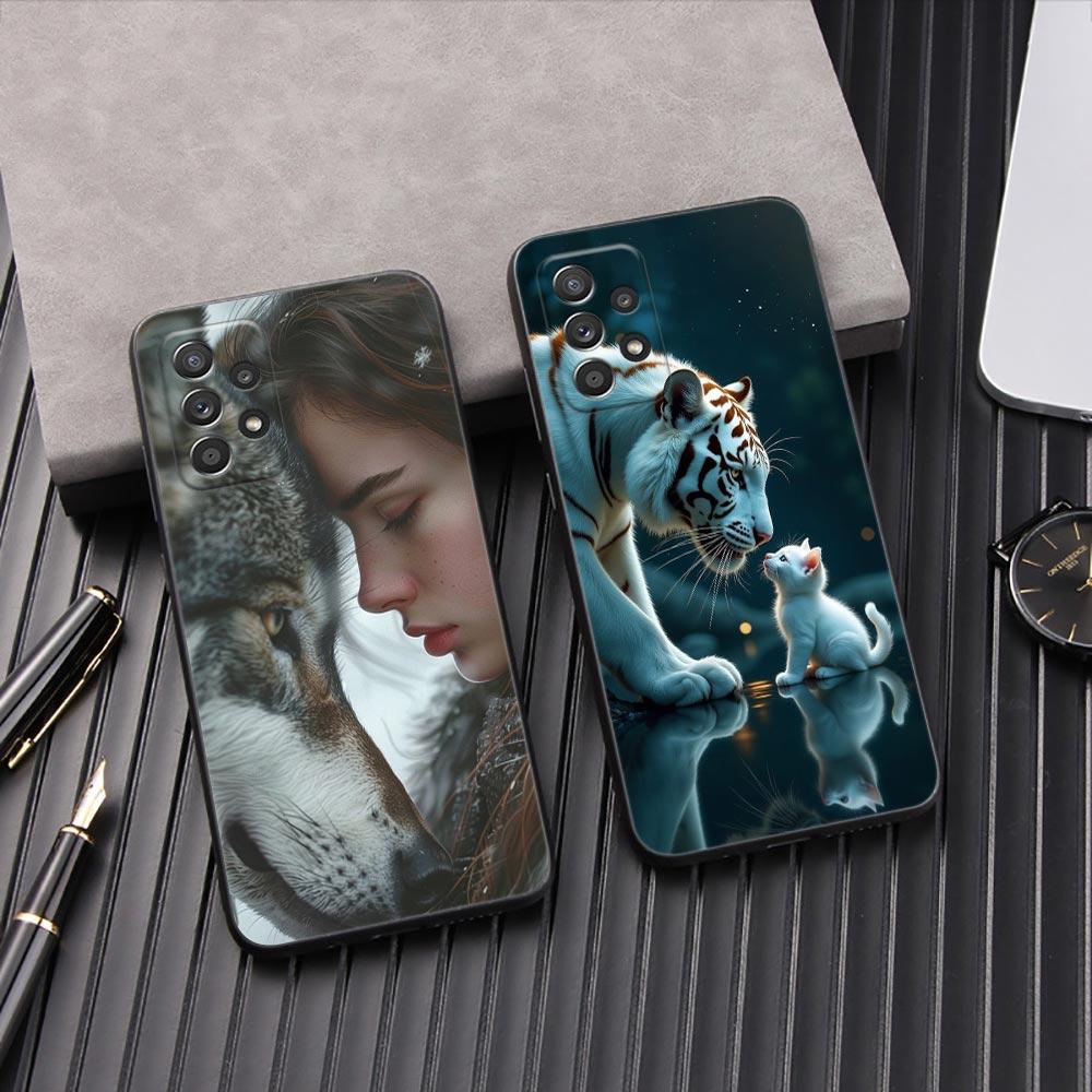 The Wolf Lion Cat Phone Case For Samsung Galaxy A57 A56 A37 A55 A36 5G A26 A54 A52 A35 A34 A25 A17 A16 A15 A07 A06 Soft Cover