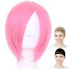 CaseEden Cosplay Wig, Premium, Smooth, Short, Light Pink, WIG6112