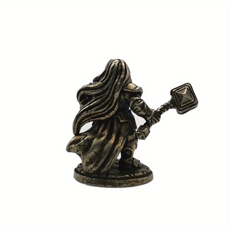 1PC Dwarf Legion Meteor Hammer Soldiers Models Toy Figurines Miniatures Metal Copper Mens Gifts Desktop Ornaments Decorations
