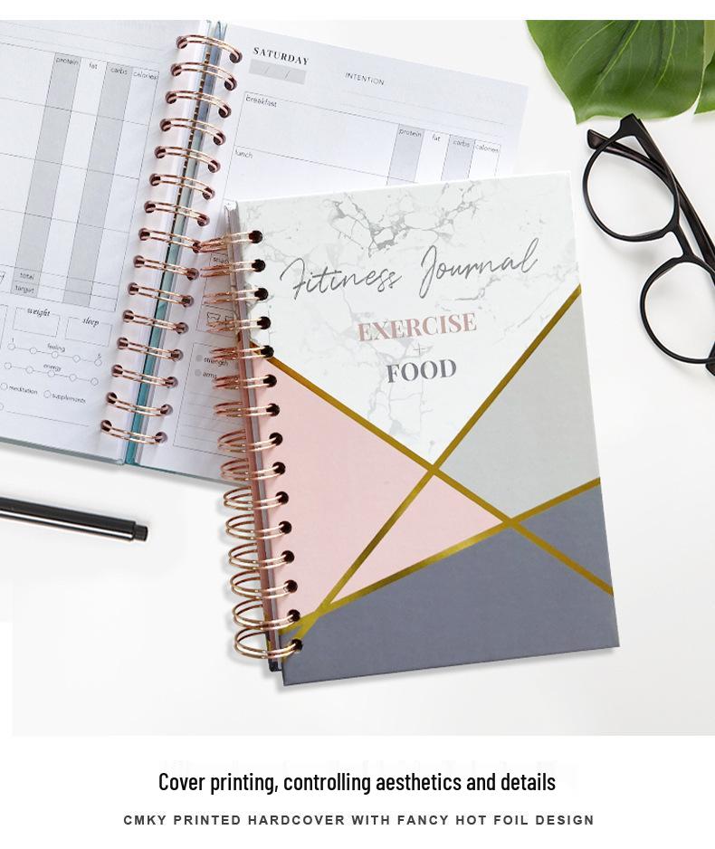 A5 Hardcover Fitness Planner: Cross-Border Sport & Wellness Journal for Daily & Weekly Tracking