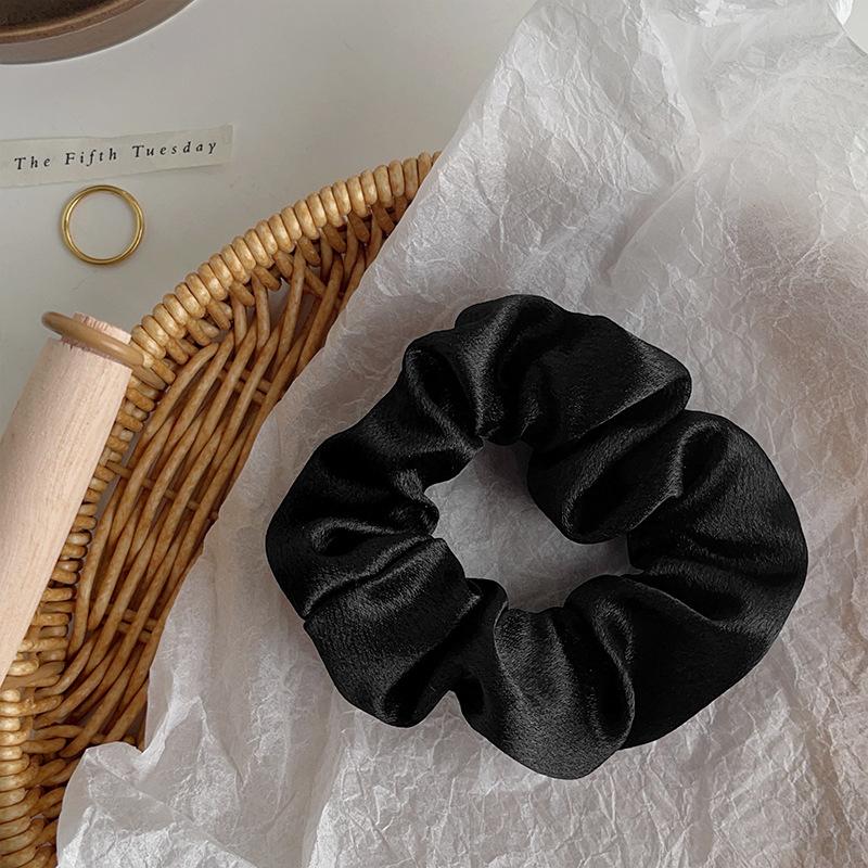 Vintage Crystal Satin Large Intestine Ring Premium Hair Band Headband Rubber Band Head Flower Hair Accessories Women