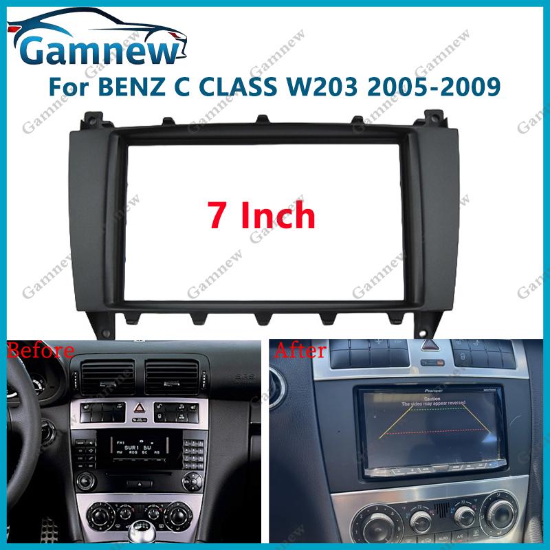 

7 inch 2DIN Car Fascia Radio Panel For Benz W203 2004-2007 CL203 W209 W463 Frame Kit Install Facia Face Plate 178x100mm