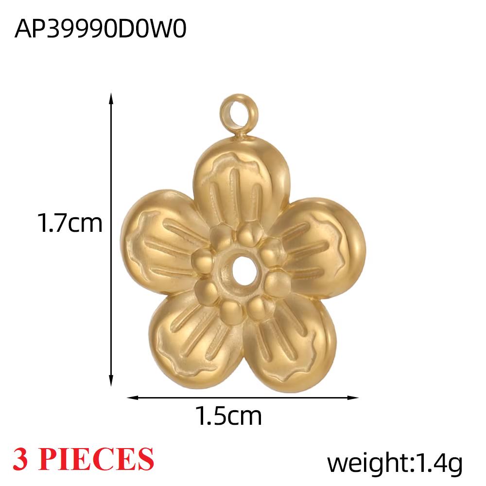 3PCS/LOT CARLIDANA Gold Plated Stainless Steel Charms Bow Knot Star Cross Butterfly Rose Heart Pendants DIY Jewelry