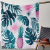 1pc Zeal Lily Tropical Pineapple Print Blanket - Soft Flannel Throw with Vibrant Pineapple & Palm Leaf Design, All-Season Cozy
