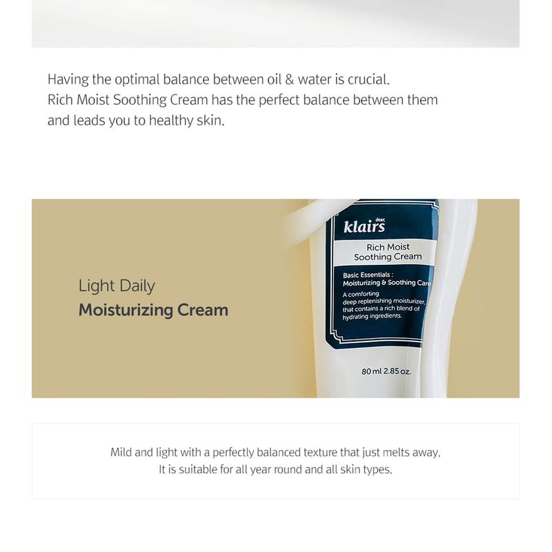 dear, klairs Rich Moist Soothing Cream JUMBO (Renewal)