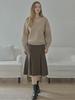 AVANT-G V-Neck Oversized Knit Pullover - Beige