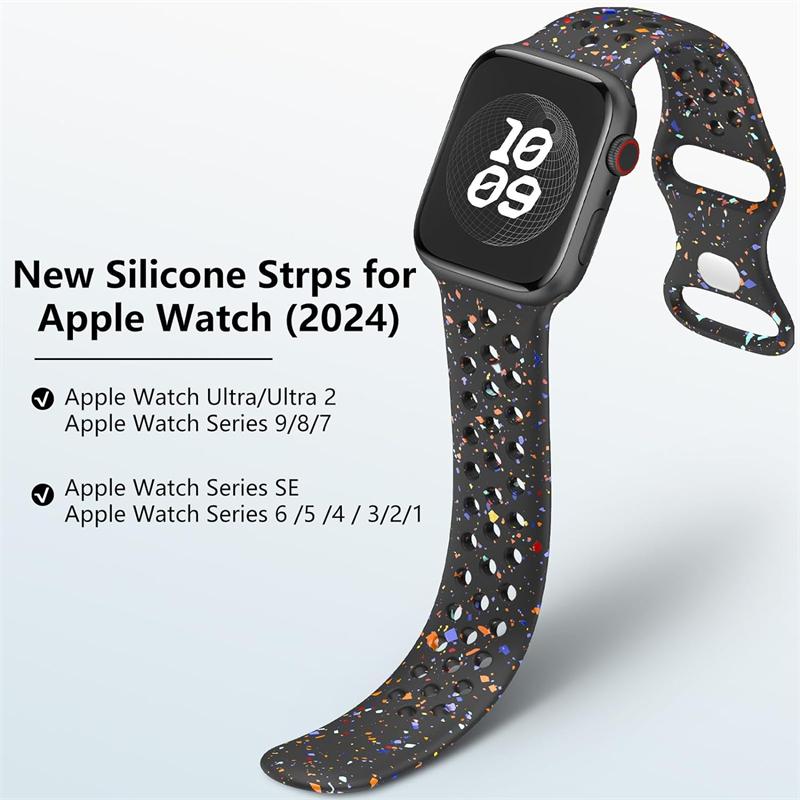 Original Silicone Strap For Apple Watch Band 46mm 44mm 45mm 40mm 41mm 38mm 42mm Correa Breathable iWatch Series11 10 9 8 SE3 7 6 Ultra 2 49mm