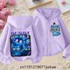 2025 New Purple Jacket Boys' and Girls' Sportswear Children's Top Hoodie KPop Devil Hunter Zipper Hoodie