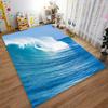 Ocean Wave Carpet with Blue and White Sea Pattern Decorative Rug Suitable for Use As an Anti-slip for Living Room Bedroom Sofas