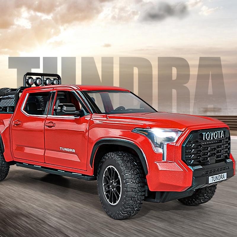 2024 New Simulation 1:24 Scale Toyota TRD Pro Off Road Car Model Metal Diecast Pickup Truck Toys Vehicles for Kids Boys Sound and Light
