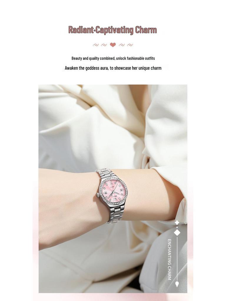 OLEVS Ladies' Diamond Luminous Waterproof Quartz Watch