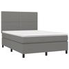 Exclusive House - Slatted Bed Base with Mattress Dark Grey 140x200cm Fabric